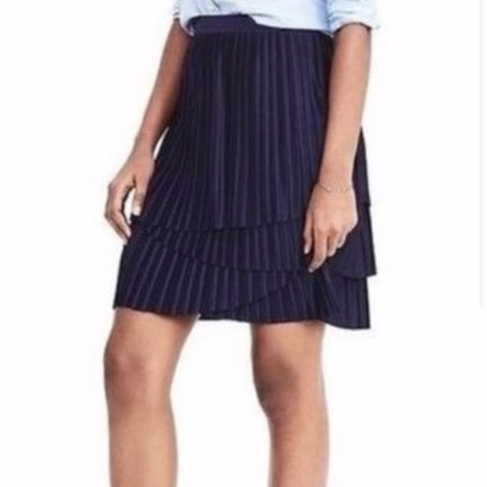 Banana Republic Blue Knee-Length Skater Skirt
